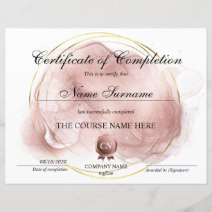 Papier Certificat de fin de cours