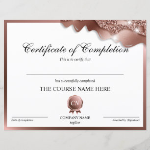 Papier Certificat de fin de cours
