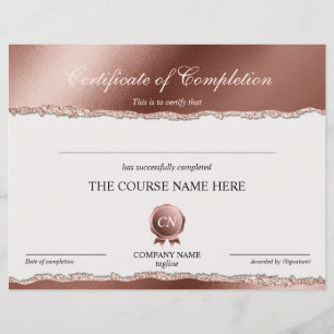 Papier Certificat de fin de cours