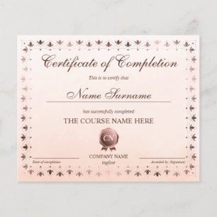 Papier Certificat de fin de cours