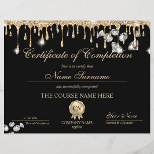 Papier Certificat de fin de cours