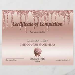 Papier Certificat de fin de cours