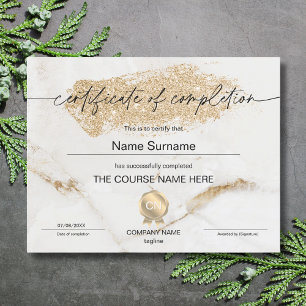 Papier Certificat de fin de cours