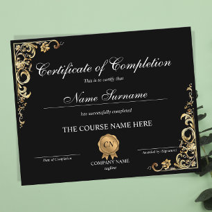 Papier Certificat de fin de cours