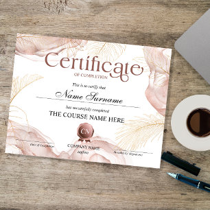 Papier Certificat de fin de cours
