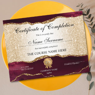 Papier Certificat de fin de cours