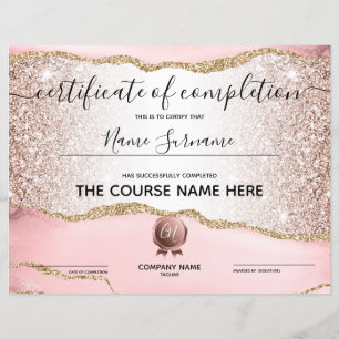Papier Certificat de fin de cours