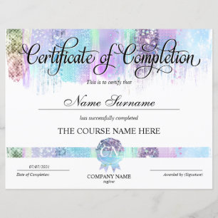 Papier Certificat de fin de cours