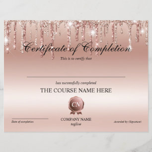 Papier Certificat de fin de cours