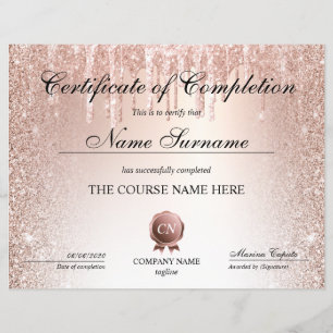 Papier Certificat de fin de cours