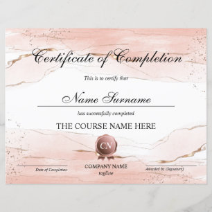 Papier Certificat de fin de cours