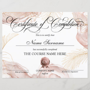 Papier Certificat de fin de cours
