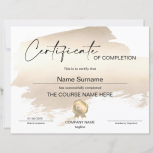 Papier Certificat de fin de cours
