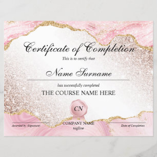 Papier Certificat de fin de cours