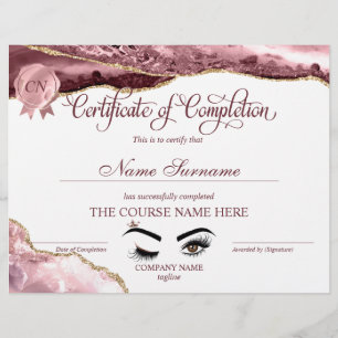 Papier Certificat de fin de cours
