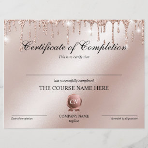 Papier Certificat de fin de cours