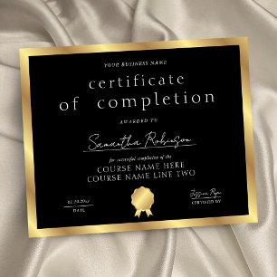 Papier Certificat de fin d'études Black & Gold Business A