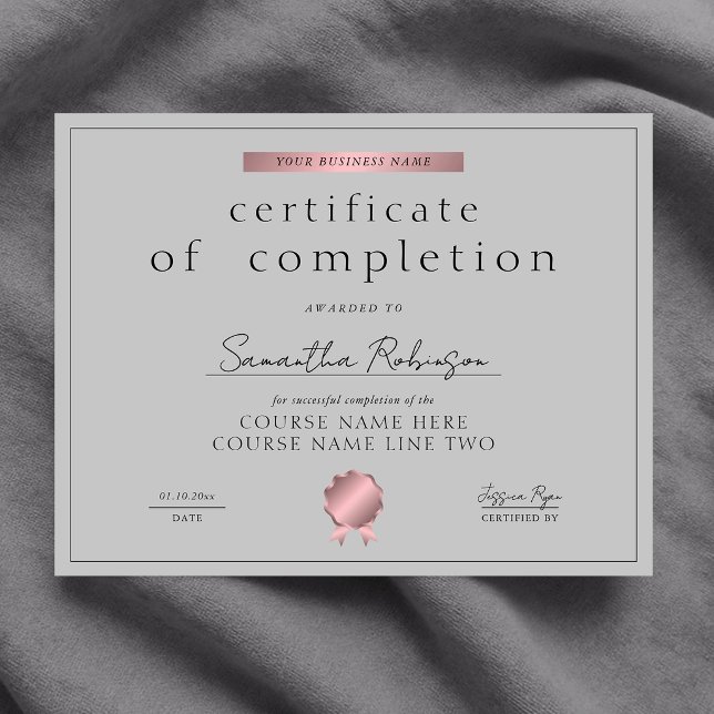 Papier Certificat de fin d'études de la Rose grise dorée (Créateur téléchargé)