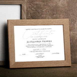 Papier Certificat de fin d'études simple noir et blanc
