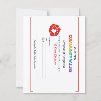 Papier Certificat de gentillesse communautaire 4,5x5 feui