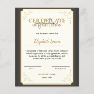 Papier Certificat de maîtrise des Essentials d'achèvement