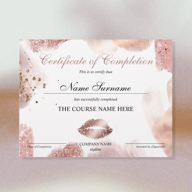 Papier Certificat de maquillage de fin de cours (Créateur téléchargé)