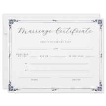 Certificat de Mariage Élégant de Style Vintage ave