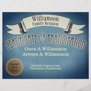 Papier Certificat de participation à la réunion de famill