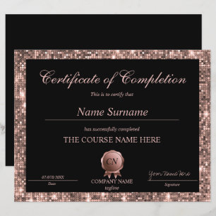 Papier Certificat de parties scintillant d'achèvement Dip