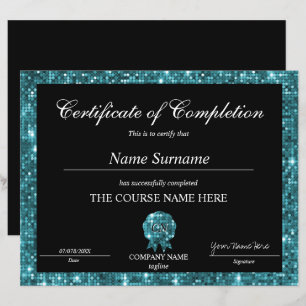 Papier Certificat de parties scintillant d'achèvement Dip
