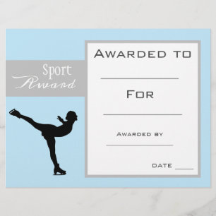 Papier Certificat de patinage sportif