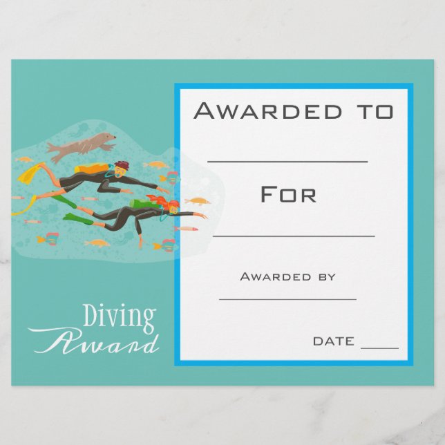 Papier Certificat de plongée sportive (Devant)