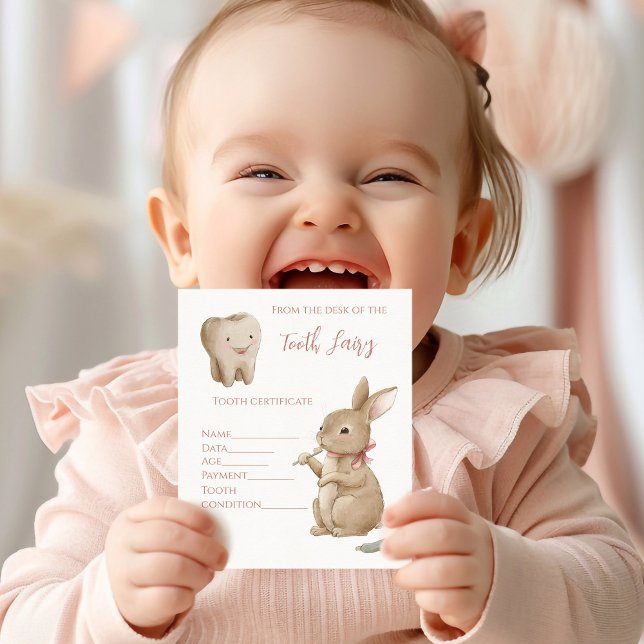 Papier Certificat de première dent de la fille de Bunny (Créateur téléchargé)