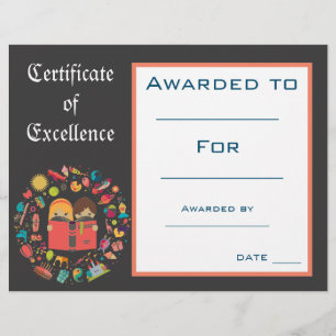 Papier Certificat de Prix de lecture Cute Fournitures de