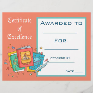 Papier Certificat de Prix de lecture Cute Fournitures de