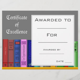 Papier Certificat de Prix de lecture Cute Fournitures de