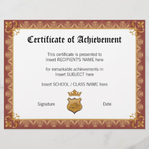 PAPIER CERTIFICAT DE RÉALISATION