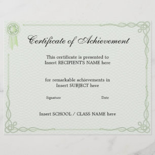 PAPIER CERTIFICAT DE RÉALISATION