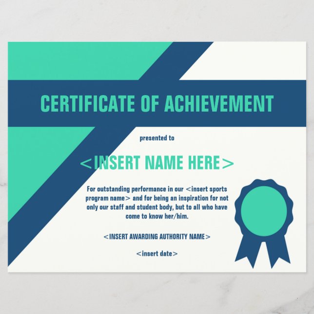 Papier Certificat de Réalisation (Devant)