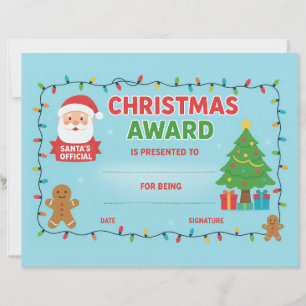 Papier Certificat de récompense de Noël Jolly Lights
