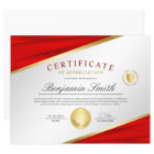 Certificat de reconnaissance Rouge & Or