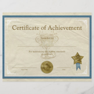 Papier Certificat de réussite