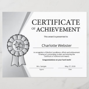 Papier Certificat de réussite en argent PDF