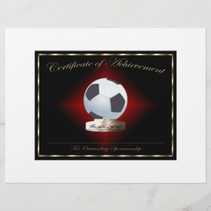 Papier Certificat de réussite en football