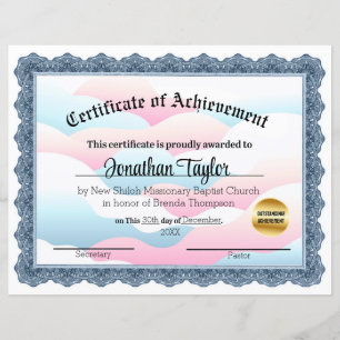 Papier Certificat de réussite en nuage