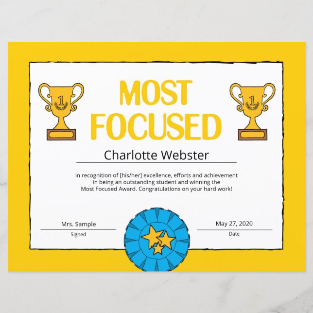 Papier Certificat de réussite le plus ciblé PDF (Devant)