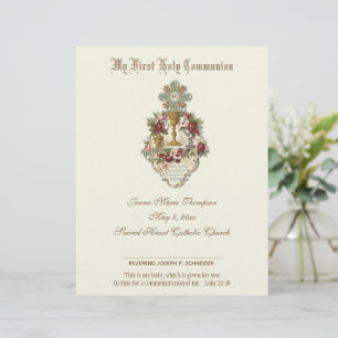 Papier Certificat de souvenir de la Sainte Communion cath