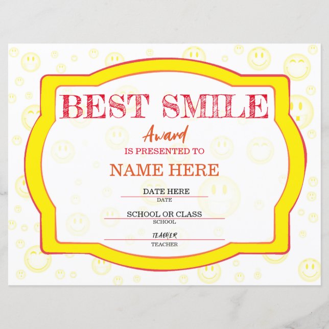 Papier Certificat d'école (Devant)