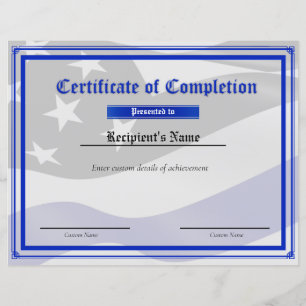 Papier Certificat d'indicateur de ligne bleue mince perso