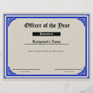 Papier Certificat d'indicateur de ligne bleue mince perso